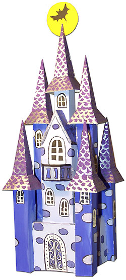 Ця паперова модель - Старий замок в готичному стилі з високими гострими вежами