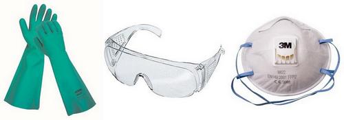 Використання індивідуальних засобів захисту, тобто не нехтувати окулярами, рукавичками, респіраторними масками