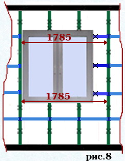Прямий підвіс монтується безпосередньо в близькості   до краю віконного прорізу, але не ближче ніж 30-40 мм, рис 7